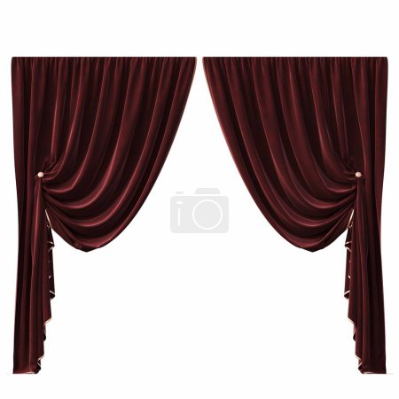 Foto de Ilustración de cortinas para fondo o ilustración aislada en blanco - Imagen libre de derechos