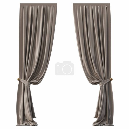 illustration of curtains for background or illustration isolated on white