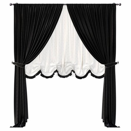 Photo for Illustration of curtains for background or illustration isolated on white - Royalty Free Image
