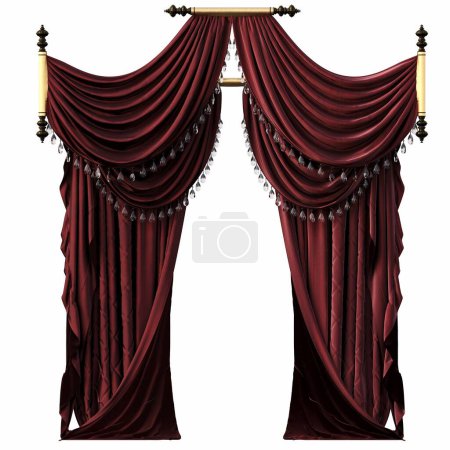 Photo for Illustration of curtains for background or illustration isolated on white - Royalty Free Image