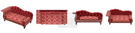 Photo for Set of soft poufs isolated on white background, interior furniture, 3D illustration - Royalty Free Image