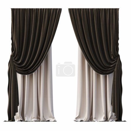 Photo for Curtains isolated on a white background, 3d illustration - Royalty Free Image