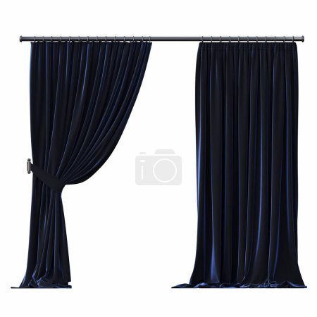 Photo for Curtains isolated on a white background, 3d illustration - Royalty Free Image