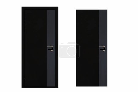Foto de Puertas interiores aisladas sobre fondo blanco, muebles de interior, ilustración 3D, cg render - Imagen libre de derechos