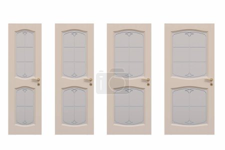 Téléchargez les photos : Portes intérieures isolées sur fond blanc, mobilier d'intérieur, illustration 3D, cg render - en image libre de droit