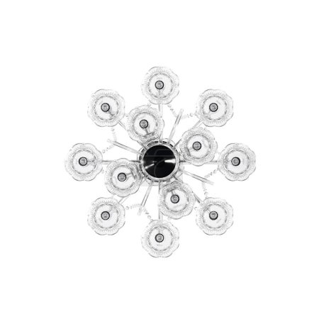 Foto de Araña de cristal para el interior aislado sobre fondo blanco, iluminación casera, ilustración 3D, cg render - Imagen libre de derechos