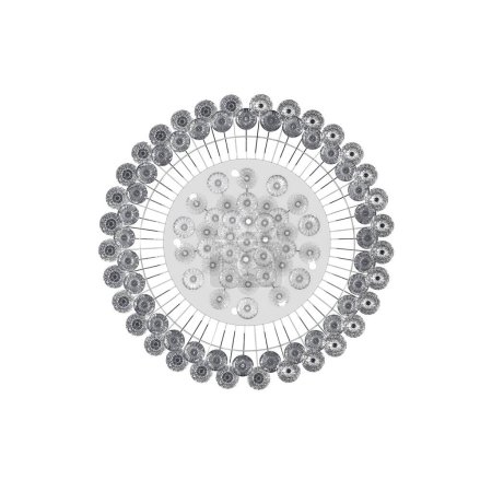 Photo for Crystal chandelier for the interior isolated on white background, home lighting, 3D illustration, cg render - Royalty Free Image