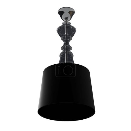 Foto de Lámpara de araña en el techo aislado sobre fondo blanco, lámpara colgante, luz colgante, ilustración 3D, renderizado cg - Imagen libre de derechos