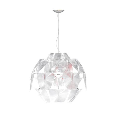 Foto de Lámpara de araña en el techo aislado sobre fondo blanco, lámpara colgante, luz colgante, ilustración 3D, renderizado cg - Imagen libre de derechos