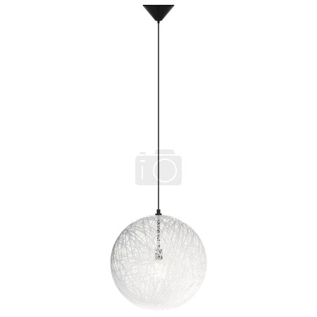 Photo for Chandelier on the ceiling isolated on white background, hanging lamp, pendant light, 3D illustration, cg render - Royalty Free Image