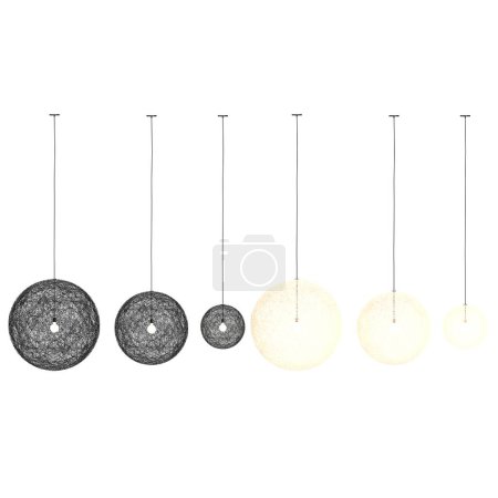 Photo for Chandelier on the ceiling isolated on white background, hanging lamp, pendant light, 3D illustration, cg render - Royalty Free Image