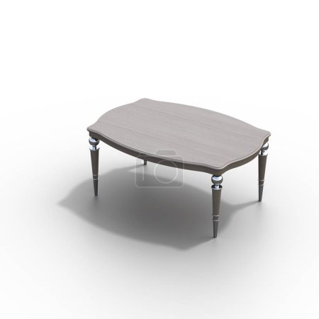 Téléchargez les photos : Tables basses isolées sur fond blanc, illustration 3D, rendu cg - en image libre de droit
