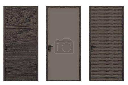 Photo for Interior doors isolated on white background, interior furniture, 3D illustration, cg render - Royalty Free Image