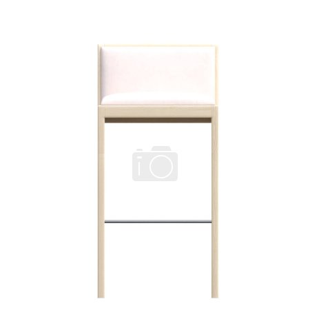 Foto de Silla aislada sobre fondo blanco, muebles de interior, ilustración 3D, cg render - Imagen libre de derechos