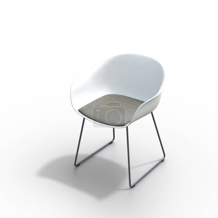 Téléchargez les photos : Chaise isolée sur fond blanc, mobilier d'intérieur, illustration 3D, cg render - en image libre de droit