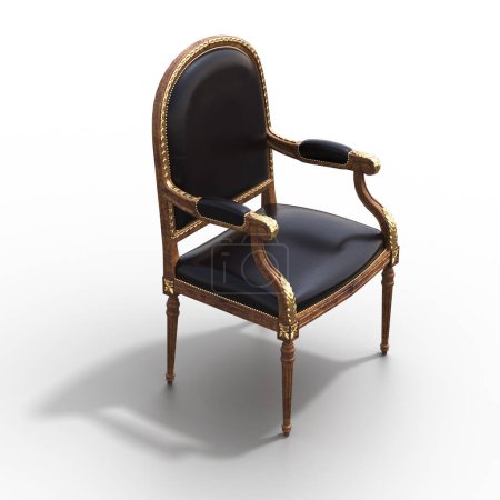 Téléchargez les photos : Chaise isolée sur fond blanc, mobilier d'intérieur, illustration 3D, cg render - en image libre de droit