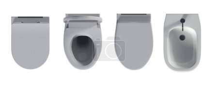 Foto de Lavatory pan isolated on white background, toilet, 3D illustration - Imagen libre de derechos