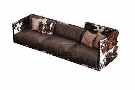 Téléchargez les photos : Sofa isolated on white background, interior furniture, 3D illustration - en image libre de droit
