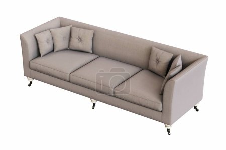 Photo for Sofa isolated on white background, interior furniture, 3D illustration - Royalty Free Image