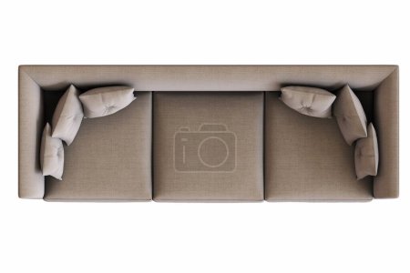 Foto de Sofa isolated on white background, interior furniture, 3D illustration - Imagen libre de derechos
