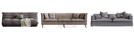 Photo for Sofa isolated on white background, interior furniture, 3D illustration - Royalty Free Image