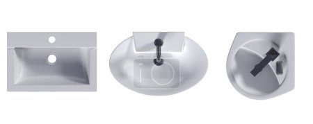 Photo for Washbasin isolated on white background, sink, 3D illustration - Royalty Free Image