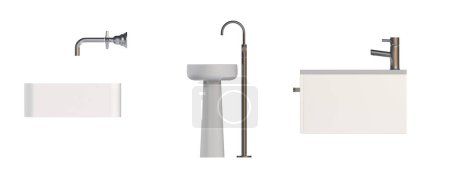 Photo for Washbasin isolated on white background, sink, 3D illustration - Royalty Free Image