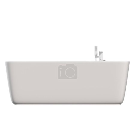 Photo for Bathtub isolated on a white background, 3D illustration, and a CG render - Royalty Free Image