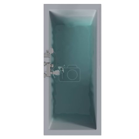 Foto de Bañera aislada sobre un fondo blanco, ilustración 3D, y una representación CG - Imagen libre de derechos