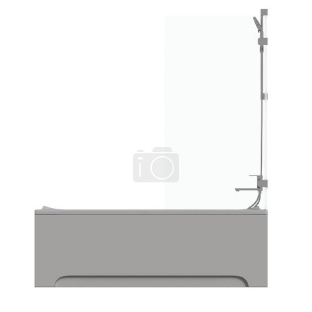 Foto de Bañera aislada sobre un fondo blanco, ilustración 3D, y una representación CG - Imagen libre de derechos