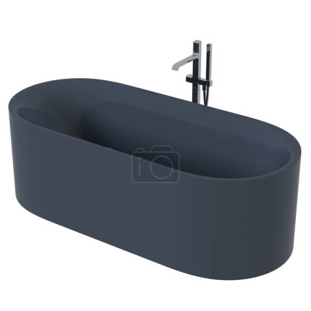 Photo for Bathtub isolated on a white background, 3D illustration, and a CG render - Royalty Free Image