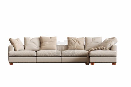 Foto de Cómodo sofá aislado sobre fondo blanco, muebles de interior, ilustración 3D - Imagen libre de derechos