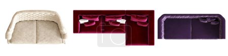 Photo for Comfortable sofa isolated on white background, interior furniture, 3D illustration - Royalty Free Image