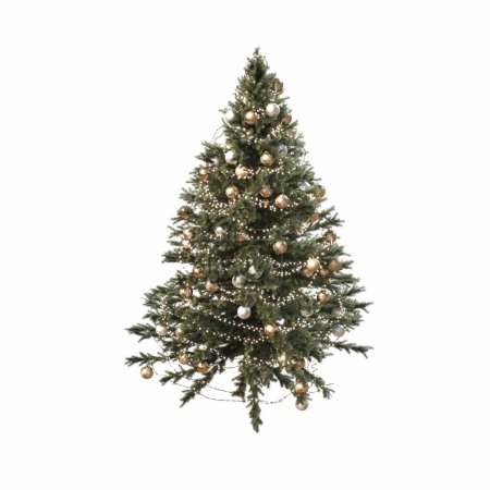 Foto de Árbol de Navidad con decoraciones, aislado sobre fondo blanco, ilustración 3D - Imagen libre de derechos