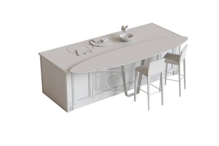 Photo for Kitchen furniture isolated on a white background, 3d illustration, cg render - Royalty Free Image