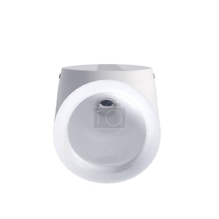 Téléchargez les photos : Fermer le bol de toilette sur fond blanc - en image libre de droit