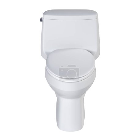 Téléchargez les photos : Fermer le bol de toilette sur fond blanc - en image libre de droit