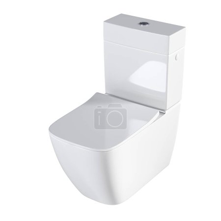 Téléchargez les photos : Cuvette de toilette sur fond blanc - en image libre de droit