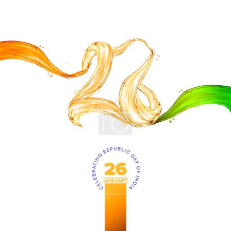 Téléchargez les photos : 26 janvier, Journée de la République de l'Inde. Un modèle d'affiche créatif et conceptuel pour la célébration du 26 janvier. Les modèles de bannière, de publicité et de stockage sont utiles pour les entreprises d'huile, d'aliments et de boissons. - en image libre de droit