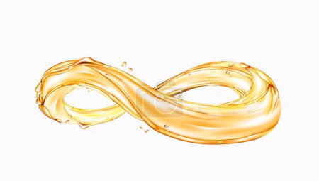 The 3D infinite flow of pure oil. Fresh and Healthy