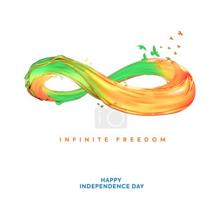 Téléchargez les photos : Célébration du 15 août. Le jour de l'indépendance de l'Inde. Conception créative pour affiches, bannières, publicité, etc. Joyeuse fête de l'indépendance. Un design d'affiche créatif représentant le concept de liberté infinie. - en image libre de droit