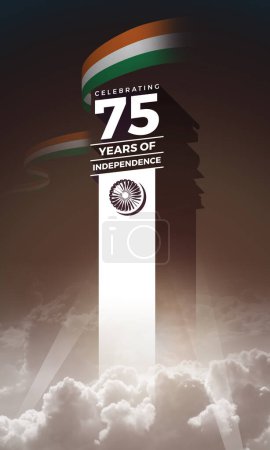 Téléchargez les photos : Célébrons la 75e année de l'indépendance de l'Inde. Conception créative pour affiches, bannières, publicité, etc. Joyeuse fête de l'indépendance. - en image libre de droit