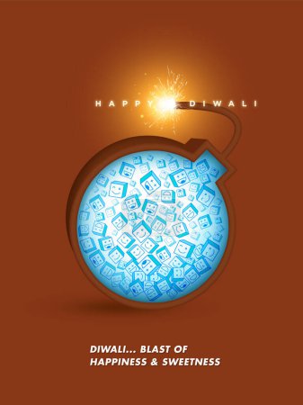 Téléchargez les photos : Happy Diwali Concept. Un design conceptuel d'affiche Diwali. Ce Diwali fait un souffle de bonheur et de douceur ensemble. - en image libre de droit