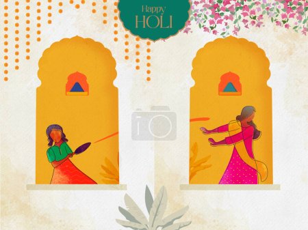 Photo for Happy Holi. An Invitation Design template for festival season useful for, posters, banners, greetings, advertising, etc. Royal, luxurious, and colorful background. - Royalty Free Image