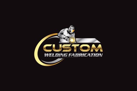 Photo for Illustration vector graphic of custom welding fabrication company logo design template - Royalty Free Image