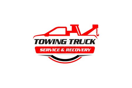 Photo for Illustration vector graphic of towing truck service logo design suitable for the automotive company - Royalty Free Image