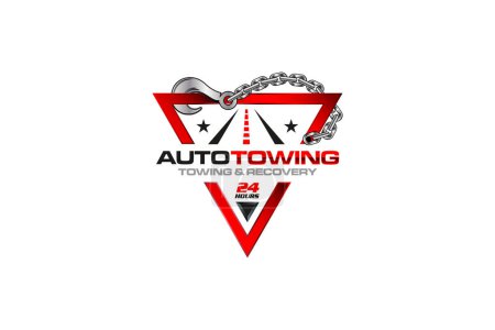 Photo for Illustration vector graphic of towing truck service logo design suitable for the automotive company - Royalty Free Image