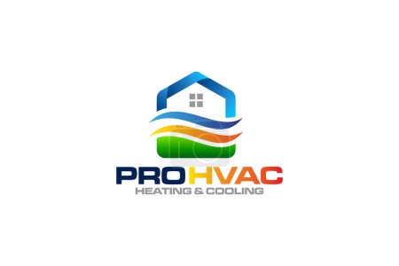 Photo for Illustration graphic vector of plumbing, heating, and cooling service company logo design template - Royalty Free Image
