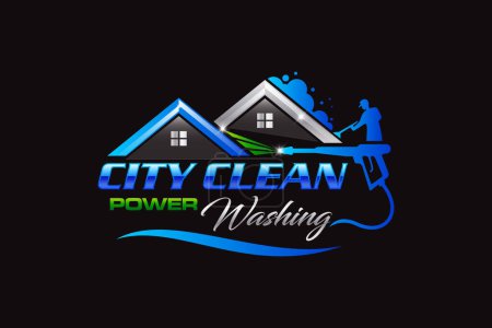 Photo for Illustration vector graphic of pressure power wash spray logo design template - Royalty Free Image