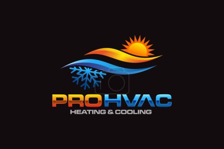 Photo for Illustration graphic vector of plumbing, heating, and cooling service company logo design template - Royalty Free Image